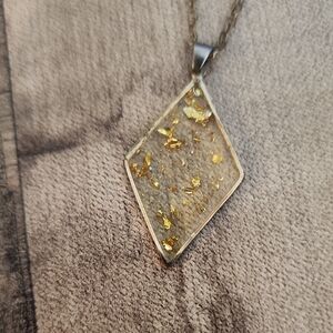 Gold Flake Pendant Necklace